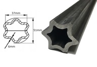 Rúrka kardanového hriadeľa profilovaná hviezdicová 51x37x6mm 1m