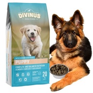 DIVINUS Puppy suché krmivo pre šteňatá ovčiakov 20kg s kuracou príchuťou