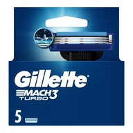 Gillette Mach3 Turbo Náhradné čepieľky pre pánske holiace strojčeky, 5 ks.