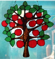 Darček z farebného skla Strom šťastia Tiffany Apple Tree