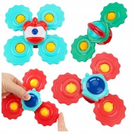 SET 3x točiacich sa hračiek SPINNER s prísavkou na dosku stola Bežia