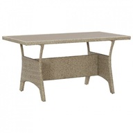 Záhradný stôl, sivý, 120x70x66 cm, polyratan