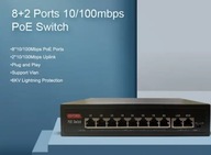 POE switch 8xPoe 2xUplink 135W HI-POE pre IP kamery