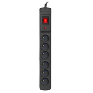 ARMAC SURGE STRIP 6 ZÁSUVKY 5M ČIERNA 10A