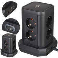 Brennenstuhl Power Tower 8 zásuviek 4xUSB 4,8A predlžovací kábel 2m