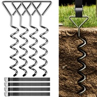 SADA 4 KS KOTÍV NA UPEVNENIE TRAMPOLÍNY, 4 ODOLNÉ POPRUHY TRAMPOLÍNY