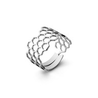 Prsteň - Honeycomb 925 Silver Platinum Plated GIORRE