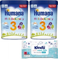 HUMANA 3 NÁSLEDNÉ MLIEKO PO 12m 2x 650G + obrúsky