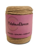 Krútená MACRAME BAVLNENÁ ŠNÚRA, BÉŽOVÁ 3MM 200M