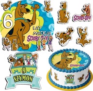 SADA TORTOVÝCH TORT 20CM + 17 ZNAKOV - SCOOBY-DOO + MENO 15CM 18CM