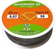 Nikrothal 80 Cr20 Ni80 odporový drôt 0,07mm 50m