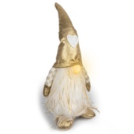 ZLATÝ LED GNOME SO SVIETÍM NOSOM TMAVÝ 41CM