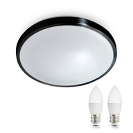 Sada svietidla LUXO čierne + 2x LED žiarovka 7W E27 4000K