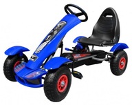 Závodná XL pedálová motokára pre deti 3+ Modrá + Nafukovacie kolesá + Nastaviteľné