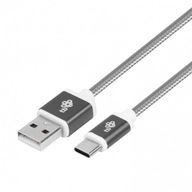 USB-USB C kábel 1,5m, sivá šnúrka