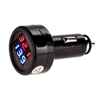 12V 24V Auto voltmeter Teplomer Auto LED