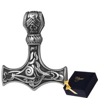 Pánsky strieborný oceľový prívesok Mjollnir Thor's Hammer