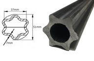 Rúrka vývodového hriadeľa, profilovaná hviezda 51x37x7mm 1m