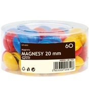 GRAND farebné tabuľové magnety 20 mm 60 ks.