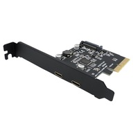 Karta adaptéra PCIe 2X na USB C 3.1 Gen2 10 Gb/s