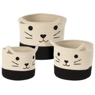 3x KOŠÍK Kontajner Toy box CAT MAČIATKO Textilný košík 23cm