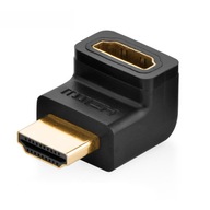 Uhlový adaptér do zásuvky HDMI, čierny