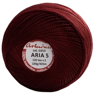 Cordonka Ariadna Aria 5 100g / 425m farba 353 Burgundsko