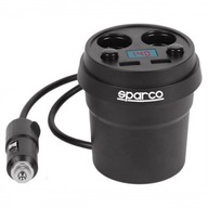 SPARCO USB nabíjačka a rozdeľovač do zapaľovača, pohár, voltmeter do auta