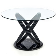 Okrúhly kuchynský stôl Glamour BENO, čierny mramor