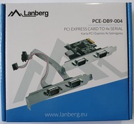 LANBERG PCIe karta PCI Express 4 porty RS232 dráha