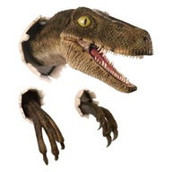 3D dekorácia dinosaura Stena zo živice Velociraptor