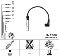 RC-VW203/NGK KÁBLE VÝŠ ZDRIEMNUTIE. VW 1,6 NGK