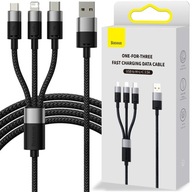 BASEUS STRONG UNIVERZÁLNY KÁBEL 3v1 USB-C MICRO USB LIGHTNING 3,5A 120CM