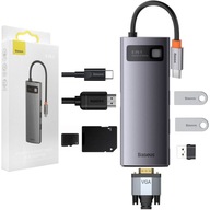 Baseus 8v1 USB-C HUB PD USB HDMI SD TF VGA čítačka