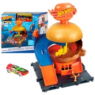 HOT WHEELS SMALL SET RALLY BURGER IZBA HAMBURGER TRAŤ + AUTO