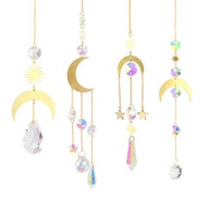 1/5ks Crystal Wind Chime Star Moon Sun Prívesok Dr