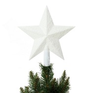 Topper na vianočný stromček Glitter Star Point, BIELY 3D