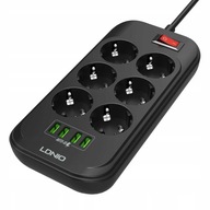 Predlžovací kábel Power Strip 6 ZÁSUVEK + 4x USB 2M