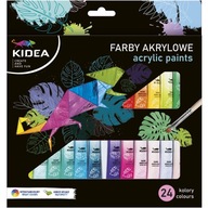 Akrylové farby 24 farieb 6ml v tube Derform Kidea Wb