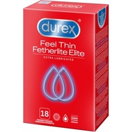 Tenšie latexové kondómy s dodatočným gélom Durex Fetherlite Elite 18