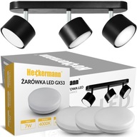 Set Heckermann LED bodové svietidlo 8795316A Čierna 3x hlavica + 3x žiarovky