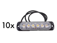 10x STROBOSKOPICKÁ LAMPA 6 LED 12V-24V ORANŽ