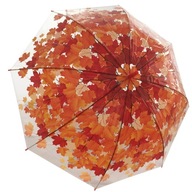 Dámsky priehľadný jesenný červený dáždnik