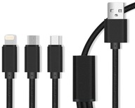 Kábel 3v1 pre Lightning, typ C, mini USB - iPhone