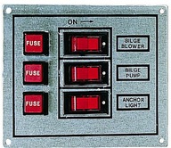 Elektrická doska jachtový panel 12V 3 spínače