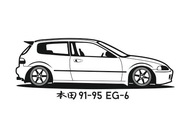 Nálepka na stenu HONDA CIVIC EG6 5gen, motív steny