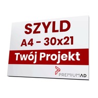 Vývesná tabuľa Dibond Slim reklamná tabuľa A4 30x21cm