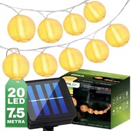 SOLÁRNE ZÁHRADNÉ GARLANDY 20 LED LAMPY ORIGAMI LAMPY NA BALKÓN 7,5 m