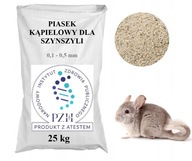 Pieskový kúpeľový prach pre činčily 0,1-0,5 mm, 25 kg, certifikát PZH