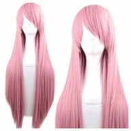 Dlhá ružová parochňa STRAIGHT HAIR cosplay BANGES